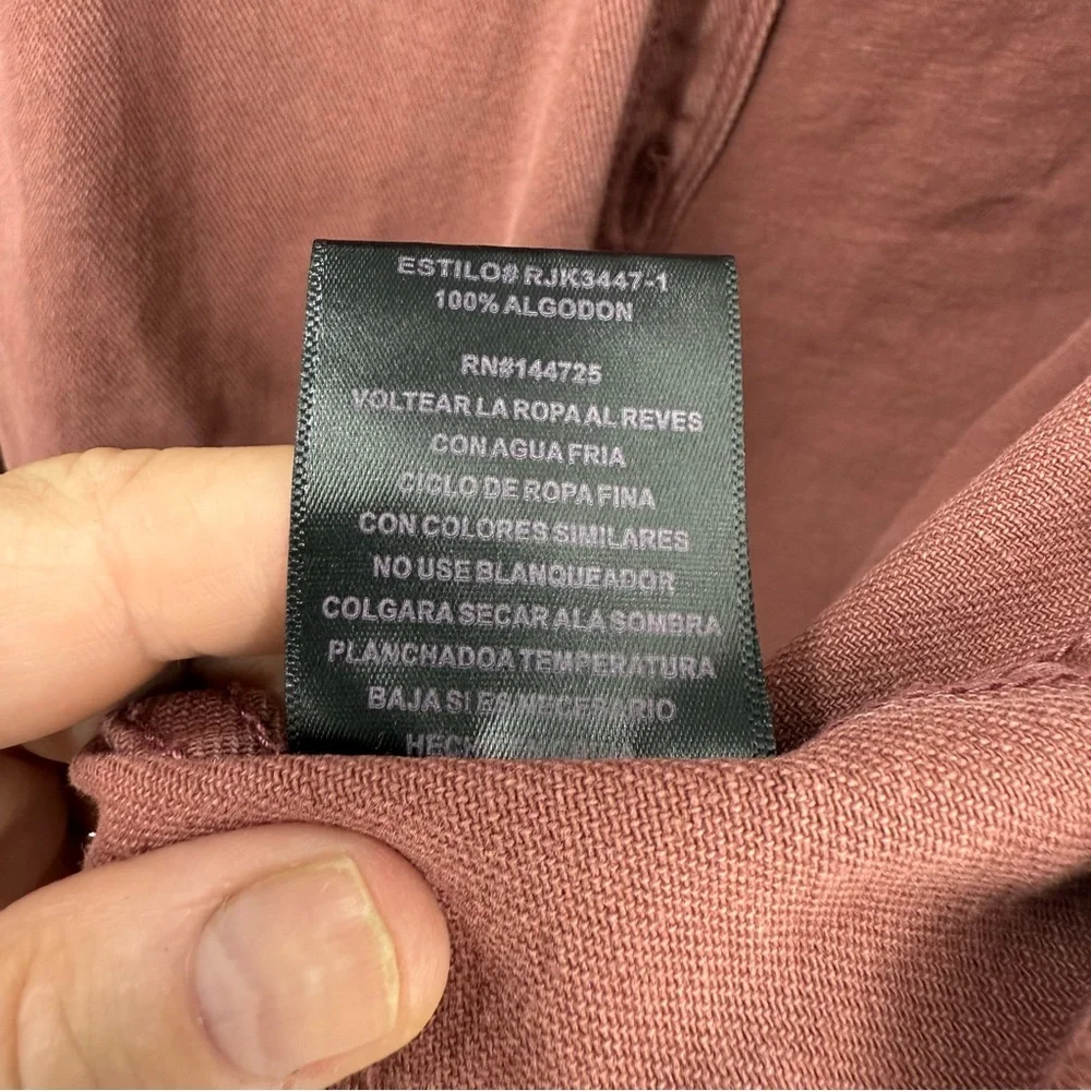American Bazi Distressed Frayed Hem Denim deep mauve pink Jacket M